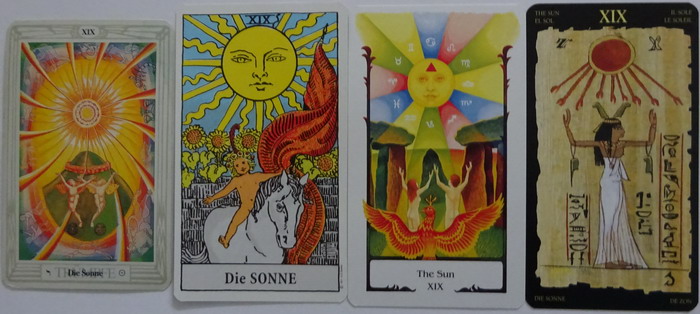 sonne-verschiedene-tarotkarten-decks